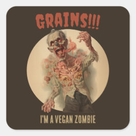 Korn I är en Vegan Zombie Funny Vintage Horror Fyrkantigt Klistermärke