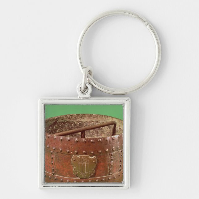 Korn mäter med den Senlis vapenskölden, 1630 Fyrkantig Silverfärgad Nyckelring (Framsidan)