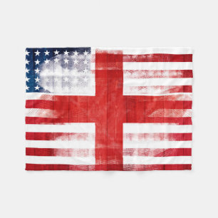 Korn & Paintstrokes för amerikanengelskaflagga   Fleecefilt