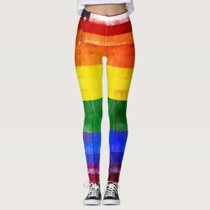 Korn & Paintstrokes för amerikanregnbågeflagga Leggings