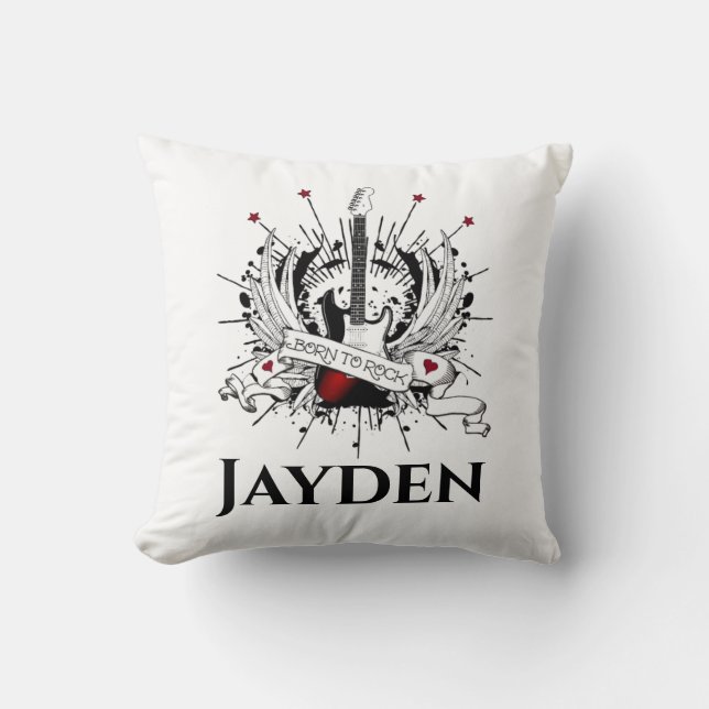 Korn till Sten eget namn Kids Guitar Rocker Kudde (Framsida)