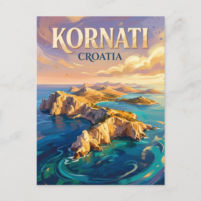 Kornati nationalpark Kroatien Vykort (Framsida)