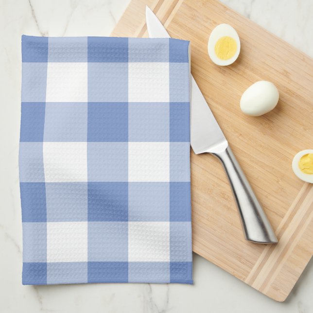 Kornblå Gingham-rutig Mönster Kökshandduk (Vikt i Fjärdedel)