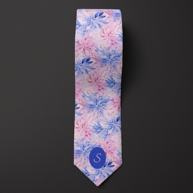 Kornblå och mauve blomster slips (Skapare uppladdad)