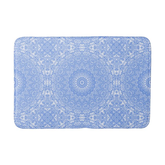 Kornblå Symmetri Mandala Badrumsmatta (Framsidan)