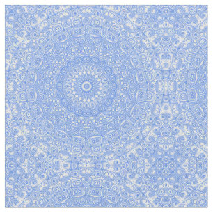 Kornblå Symmetri Mandala Tyg