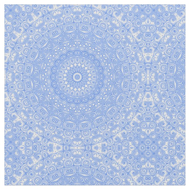 Kornblå Symmetri Mandala Tyg (Närbild)
