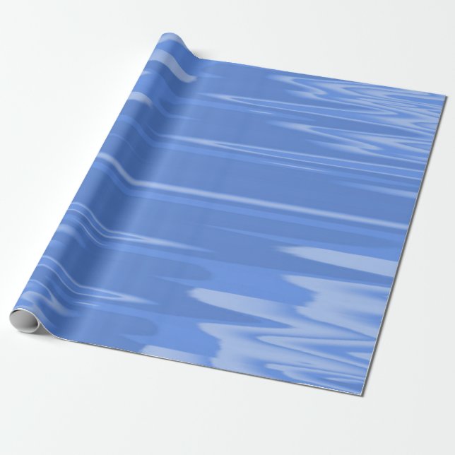 Kornblå Vågig Design Presentpapper (Utrullad)