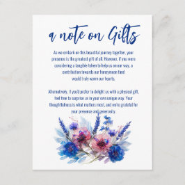 Kornblommor och lavender-not om presenthölje tilläggskort