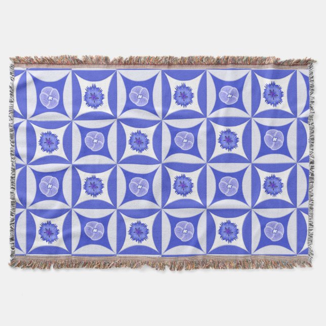 Kornblommor och Speedwells i Barn Door Filt (Framsidan)