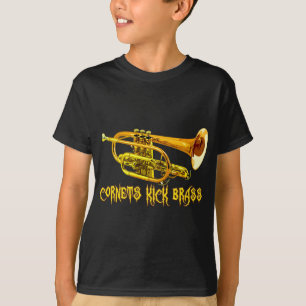 Kornetter sparkar mässing t shirt