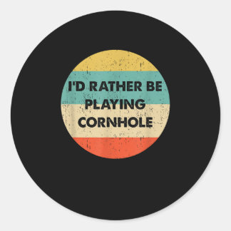 Kornhål jag skulle hellre spela kornhål runt klistermärke