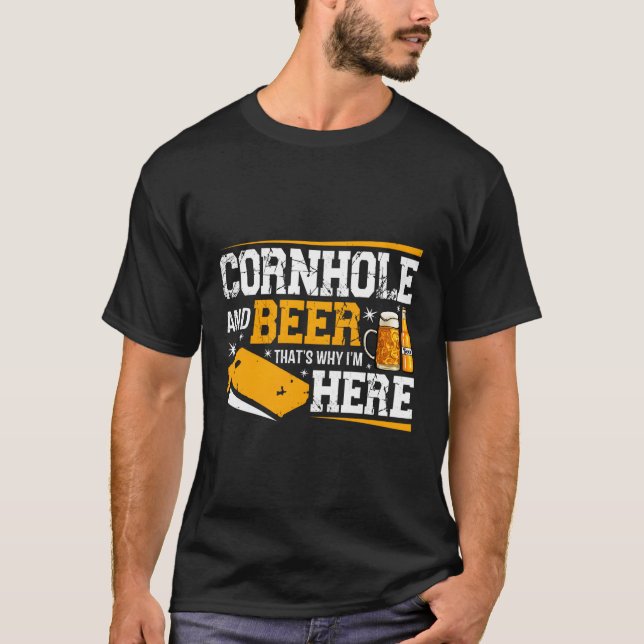 Kornhål och öl som dricker alkohol t shirt (Framsida)