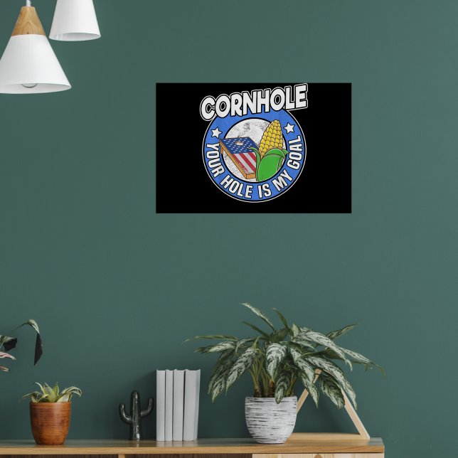 Kornhålet i Hål är min amerikanska Flagga Poster (Vardagsrum 1)