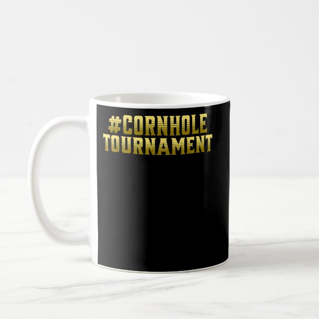 kornholetournament Funny Cornhole Kaffemugg (Vänster)