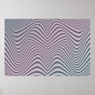 Kornig psykedelisk bakgrund. Zebra rand patter Poster