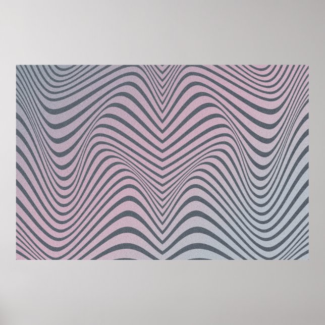 Kornig psykedelisk bakgrund. Zebra rand patter Poster (Framsidan)