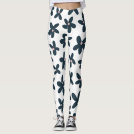 Körning av Blommigt för  av blått Daisy Leggings