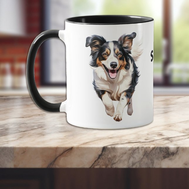 Körning av Gräns Collie Hund Seize Dagen Mugg (Skapare uppladdad)