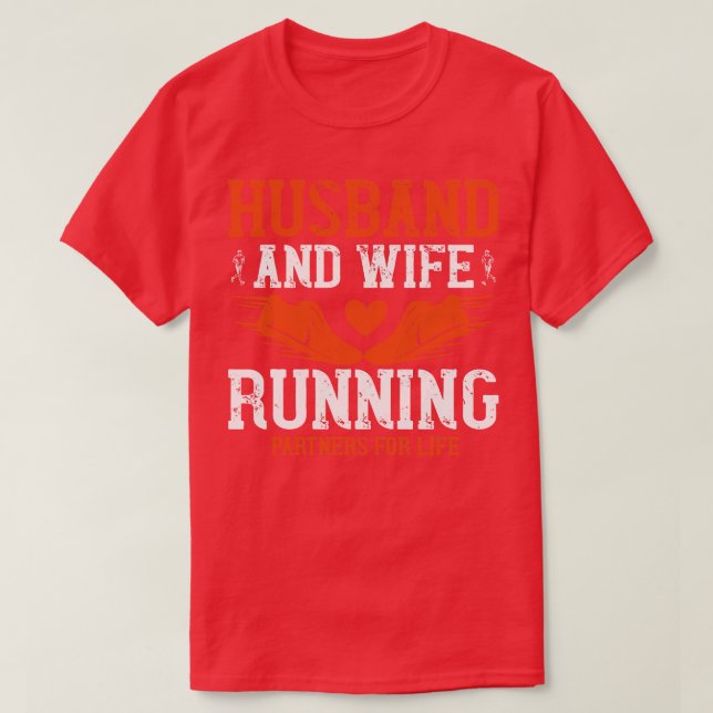 Körning av hustru och hustru t shirt (Design framsida)