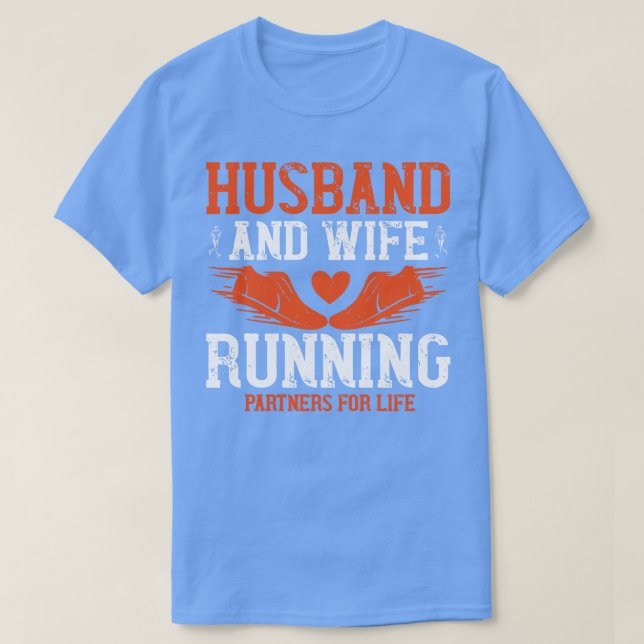 Körning av hustru och hustru t shirt (Design framsida)