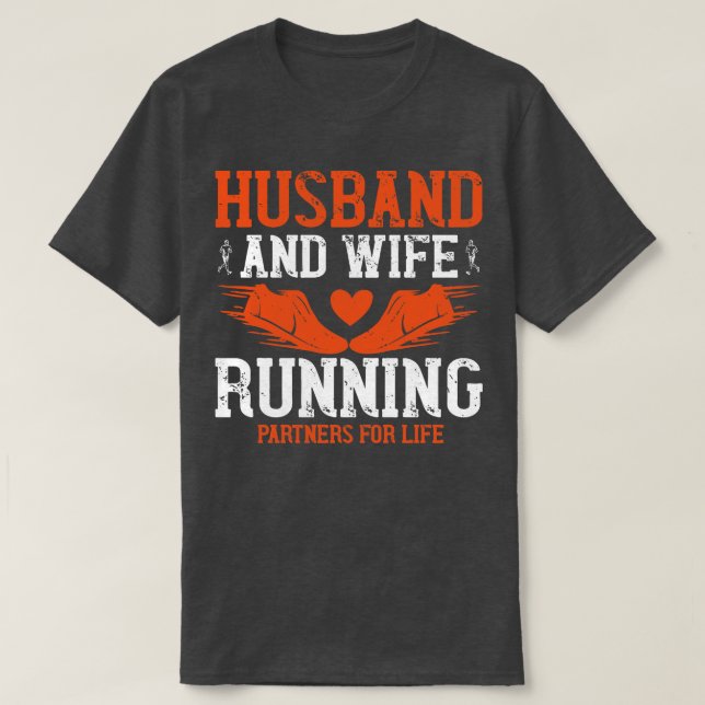 Körning av hustru och hustru t shirt (Design framsida)