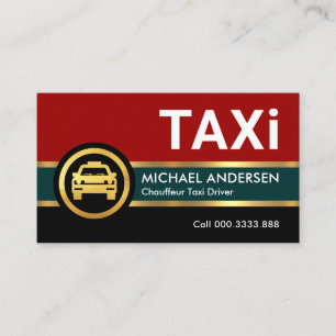 Körning av hytten i taxi Guld Visitkort