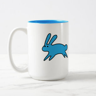 Körning av lilla Blåbunny tvåtonskaffe Mugg