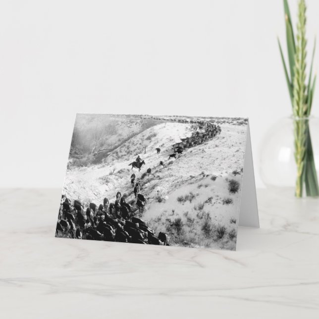 Körning av nötkreatur i winter.en kort (Framsida)