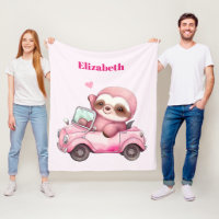 Körning av Rosa Sloth med en konvertibel