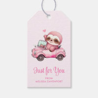 Körning av Rosa Sloth med en konvertibel