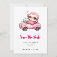 Körning av Rosa Sloth med en konvertibel