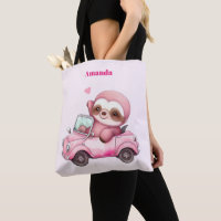 Körning av Rosa Sloth med en konvertibel