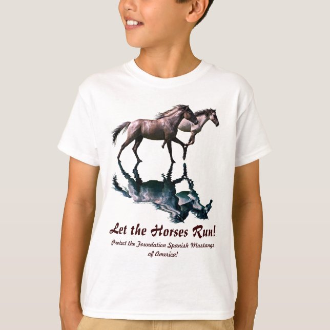 Körning av spanska Mustangs Horse-Älskare Shirt Tröja (Framsida)
