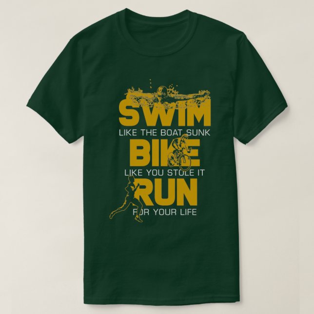 Körning av triathlon simning t shirt (Design framsida)