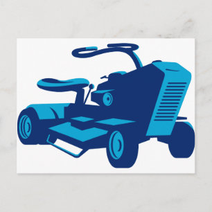 Körning av vintage på gräsmatta motoretro vykort
