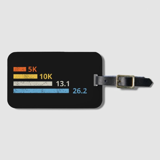 Körning Avstånd I - 5 000 000 13.1 26.2 Marathoner Bagagebricka (Framsida horisontal)