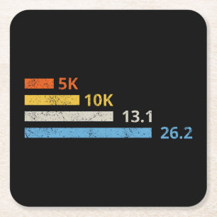 Körning Avstånd I - 5 000 000 13.1 26.2 Marathoner Underlägg Papper Kvadrat