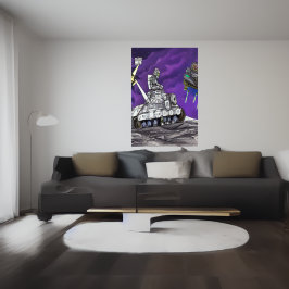Körning på måne | AI Art Poster