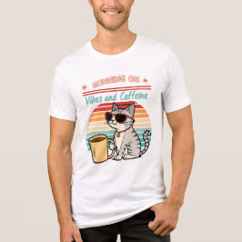 Körning på Vibes & koffein - Coola Cat Retro T Shirt