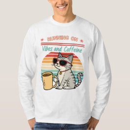 Körning på Vibes & koffein - Coola Cat Retro T Shirt