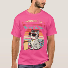 Körning på Vibes & koffein - Coola Cat Retro T Shirt
