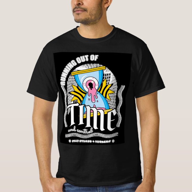 Körning utanför tid - fet Öga-timglasbild D T Shirt (Framsida)