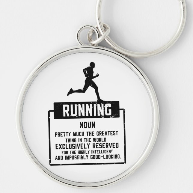 Körningsdefinition Rund Silverfärgad Nyckelring (Framsidan)