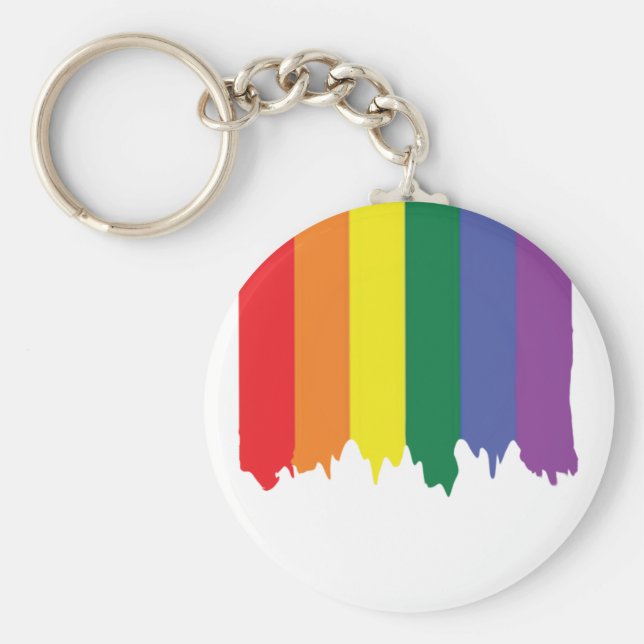 Körningsfärg för HBT Gay pride-regnbågar Nyckelring (Framsidan)