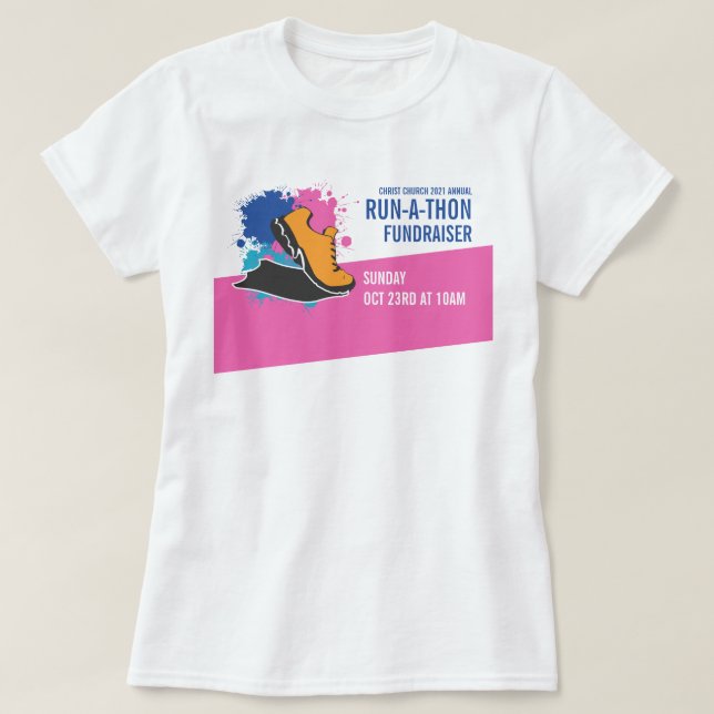 Körningshändelse, välgörenhet Springa-Walk-a-Thon- T Shirt (Design framsida)