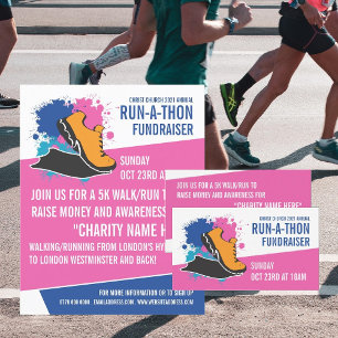 Körningshändelse, välgörenhet Springa-Walk-a-Thon- Visitkort