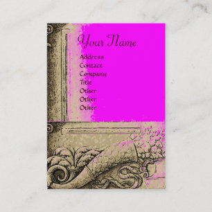 KORNUCOPIA MONOGRAM,klart grått,svart,rosa,fuchsia Visitkort