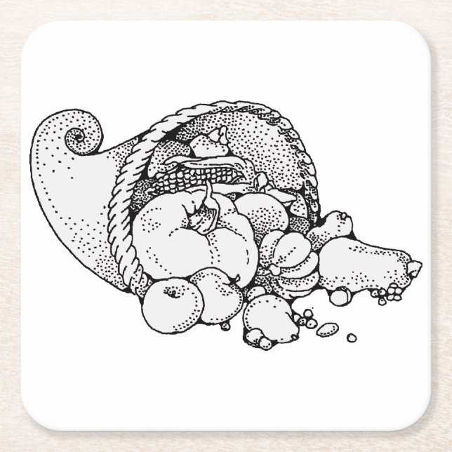 kornucopia underlägg papper kvadrat (Framsidan)