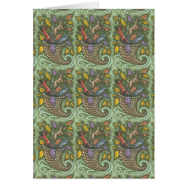 KORNUKOPIA THANKSGIVING GREETING CARD B OBS KORT (Framsidan)